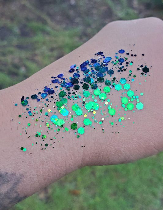 Chameleon Blue and Green Glitter - AloraCosmetics