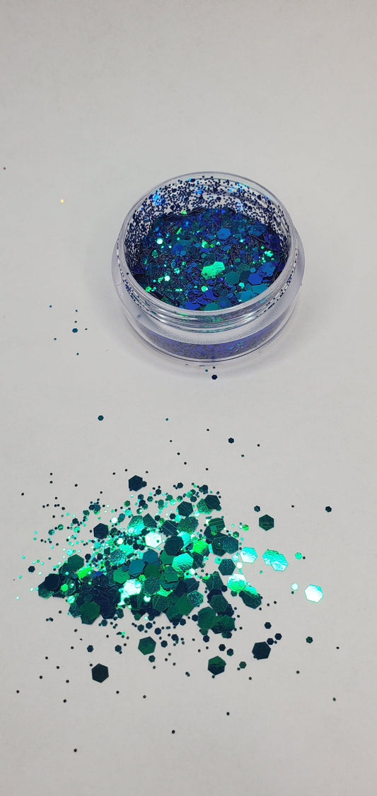 Chameleon Blue,Teal and Green Glitter - AloraCosmetics