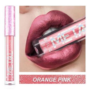 Orange Pink Metallic Lipstick
