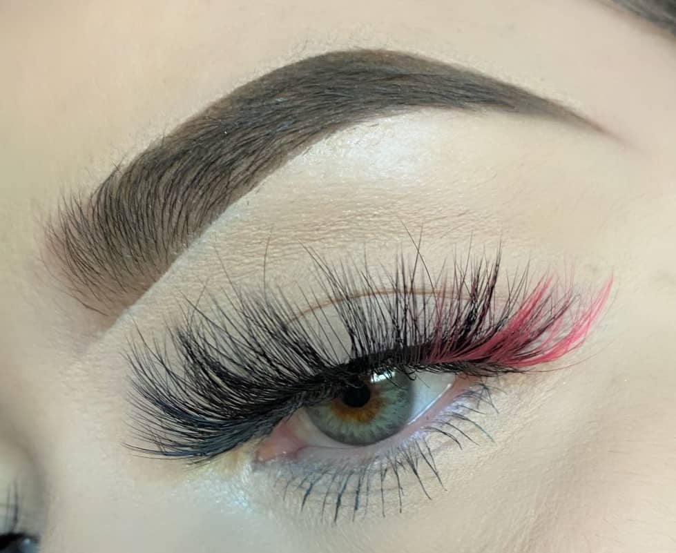 Knock Out Pink and Black Color Lashes