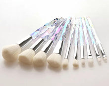 Load image into Gallery viewer, Iridescent 10 Pc Crystal Brush Set and Makeup bag - AloraCosmetics  
