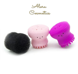 Hot Pink Baby Jellyfish Silicone Face Wash  Brush - AloraCosmetics  