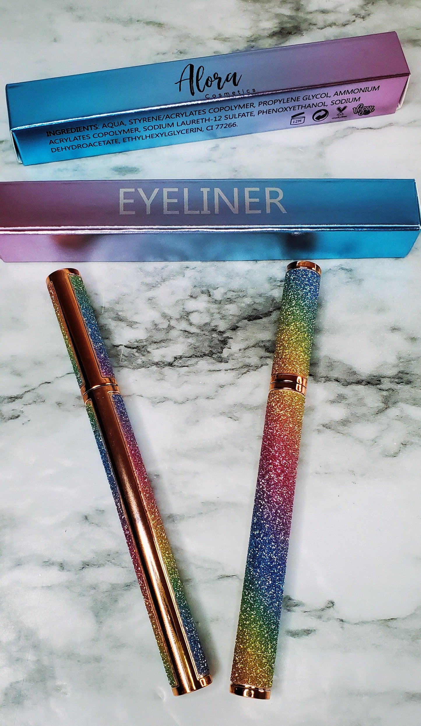 Bling 2 in 1 black eyeliner adhesive - AloraCosmetics  