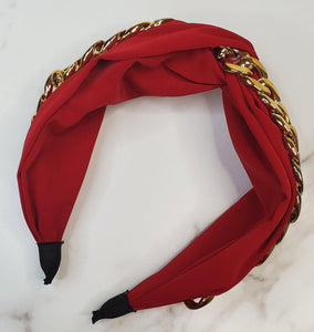Red Chain Fashion Twist Headbands - AloraCosmetics  
