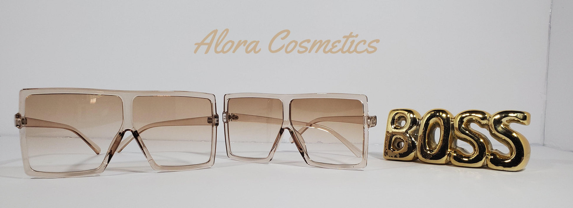 Champagne Oversized Stunner Shades - AloraCosmetics  