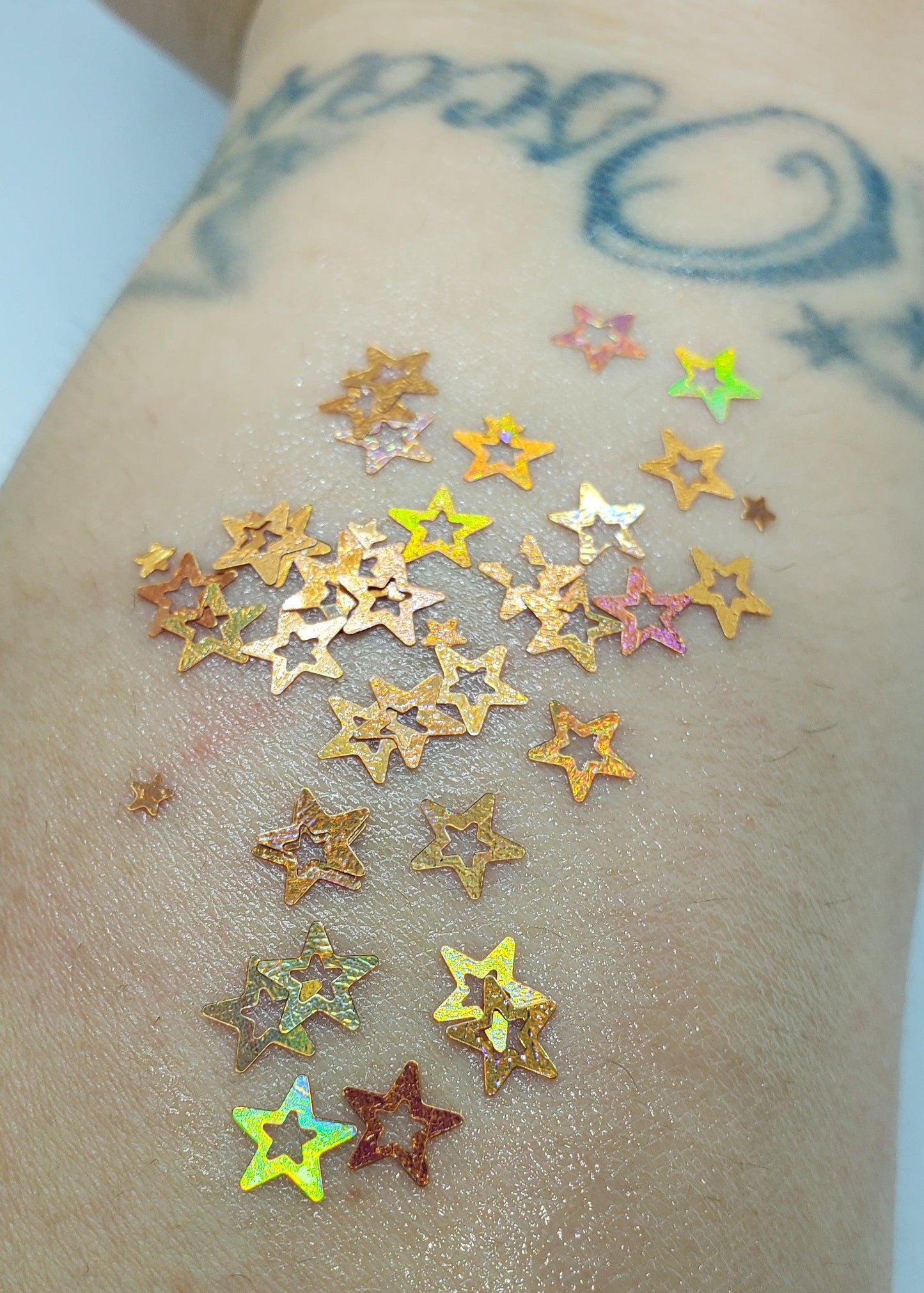Gold Holographic Stars - AloraCosmetics  