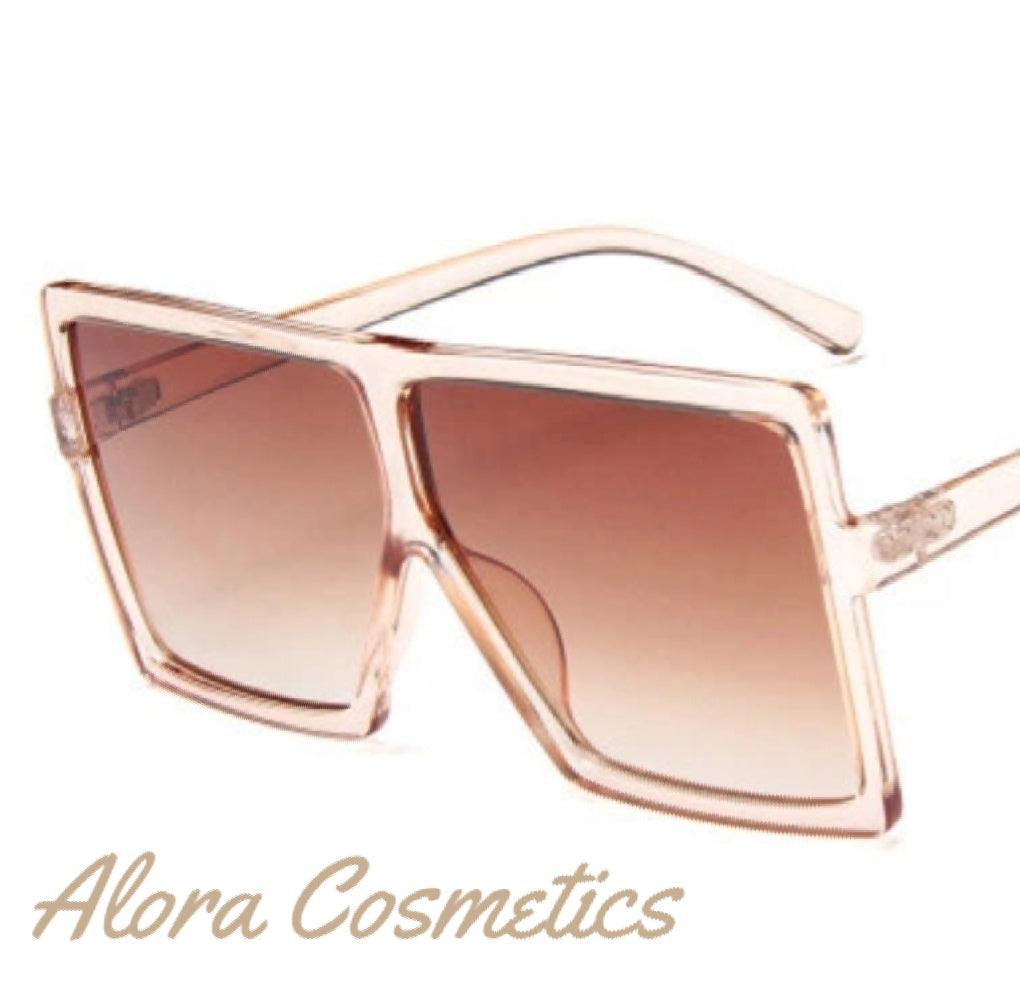 Champagne Oversized Stunner Shades - AloraCosmetics  