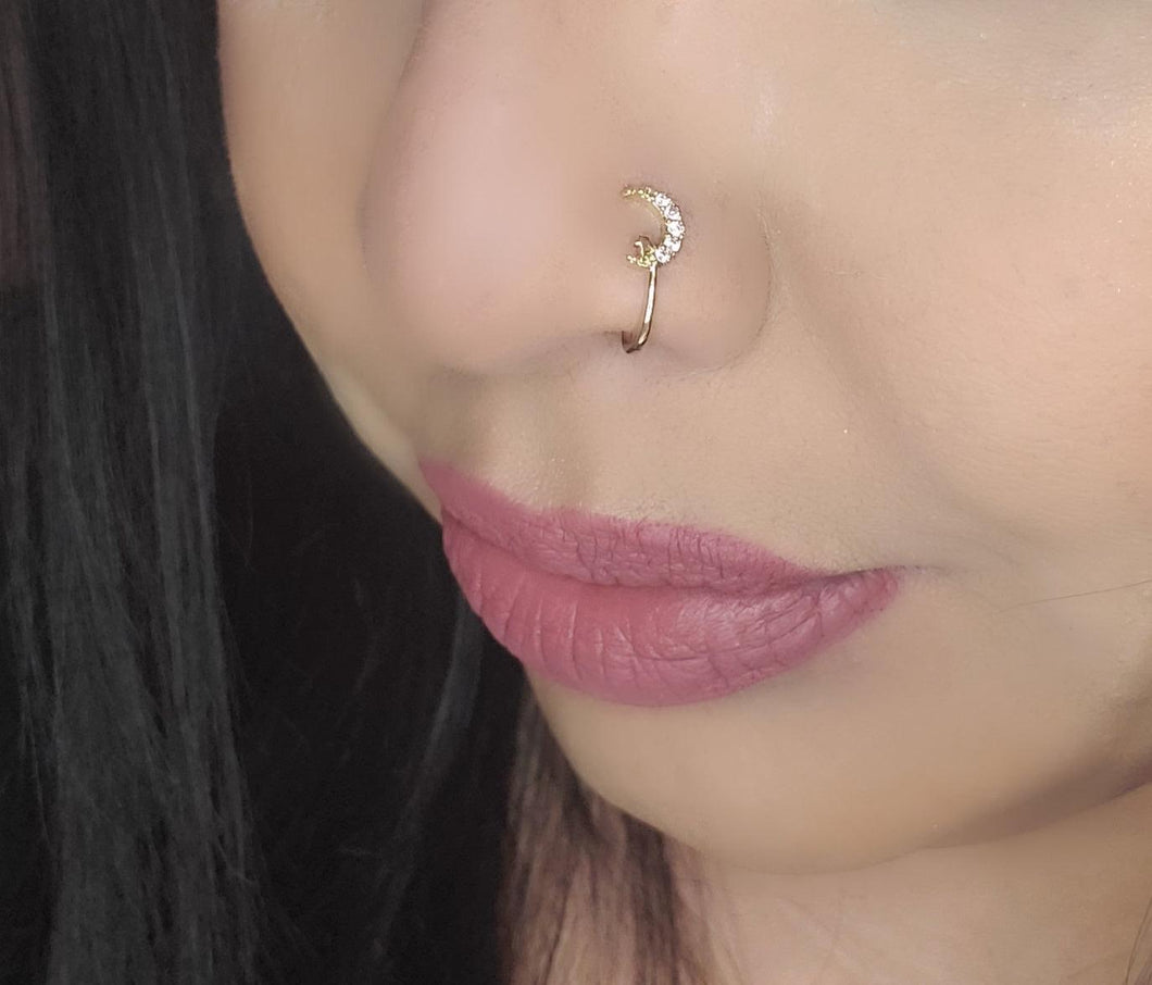 Moon Nose Clip on Ring - AloraCosmetics  