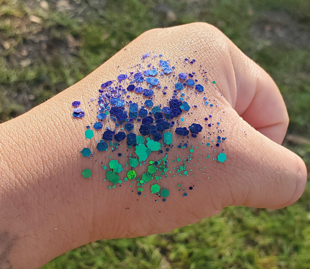 Chameleon Blue,Teal and Green Glitter - AloraCosmetics  