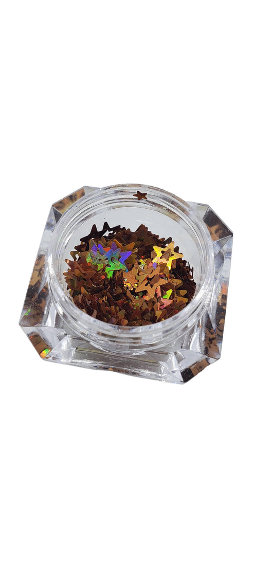 Gold Holographic Stars - AloraCosmetics  