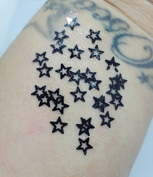 Black Sparkle Stars - AloraCosmetics  